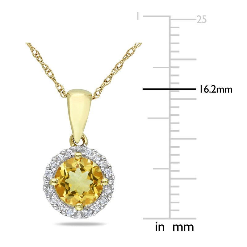 Main Image 3 of Citrine Necklace 1/15 ct tw Diamonds 10K Yellow Gold