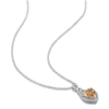 Thumbnail Image 2 of Citrine Heart Necklace 1/20 ct tw Diamonds Sterling Silver
