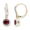 Thumbnail Image 0 of Brazilian Garnet Earrings 1/10 ct tw Diamonds 10K Yellow Gold