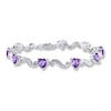 Thumbnail Image 1 of Amethyst Heart Bracelet Diamond Accents Sterling Silver