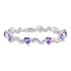 Thumbnail Image 0 of Amethyst Heart Bracelet Diamond Accents Sterling Silver