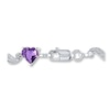 Thumbnail Image 1 of Amethyst Heart Bracelet Diamond Accents Sterling Silver