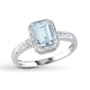 Thumbnail Image 1 of Aquamarine Ring 1/20 ct tw Diamonds 10K White Gold