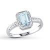 Thumbnail Image 0 of Aquamarine Ring 1/20 ct tw Diamonds 10K White Gold