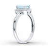 Thumbnail Image 1 of Aquamarine Ring 1/20 ct tw Diamonds 10K White Gold