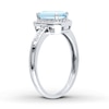 Thumbnail Image 2 of Aquamarine Ring 1/20 ct tw Diamonds 10K White Gold