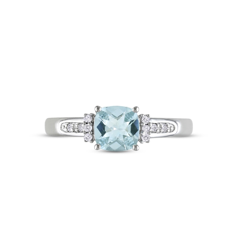 Aquamarine Ring 1/20 ct tw Diamonds Sterling Silver | Jared