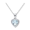 Thumbnail Image 0 of Aquamarine Heart Necklace Sterling Silver