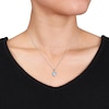 Thumbnail Image 4 of Aquamarine Heart Necklace Sterling Silver