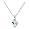 Thumbnail Image 0 of Aquamarine Heart Necklace Lab-Created Sapphire Sterling Silver