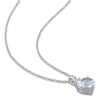 Thumbnail Image 1 of Aquamarine Heart Necklace Lab-Created Sapphire Sterling Silver