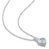 Thumbnail Image 2 of Aquamarine Heart Necklace Lab-Created Sapphire Sterling Silver