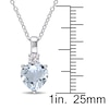 Thumbnail Image 2 of Aquamarine Heart Necklace Lab-Created Sapphire Sterling Silver