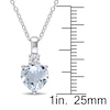 Thumbnail Image 3 of Aquamarine Heart Necklace Lab-Created Sapphire Sterling Silver