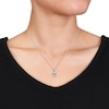 Thumbnail Image 4 of Aquamarine Heart Necklace Lab-Created Sapphire Sterling Silver