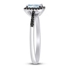 Thumbnail Image 2 of Aquamarine Ring 1/8 ct tw Black Diamonds 10K White Gold
