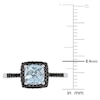 Thumbnail Image 4 of Aquamarine Ring 1/8 ct tw Black Diamonds 10K White Gold