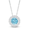 Thumbnail Image 2 of Blue Topaz Necklace 1/10 ct tw Diamonds 10K White Gold