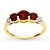 Thumbnail Image 0 of Garnet Ring Diamond Accents 10K Yellow Gold