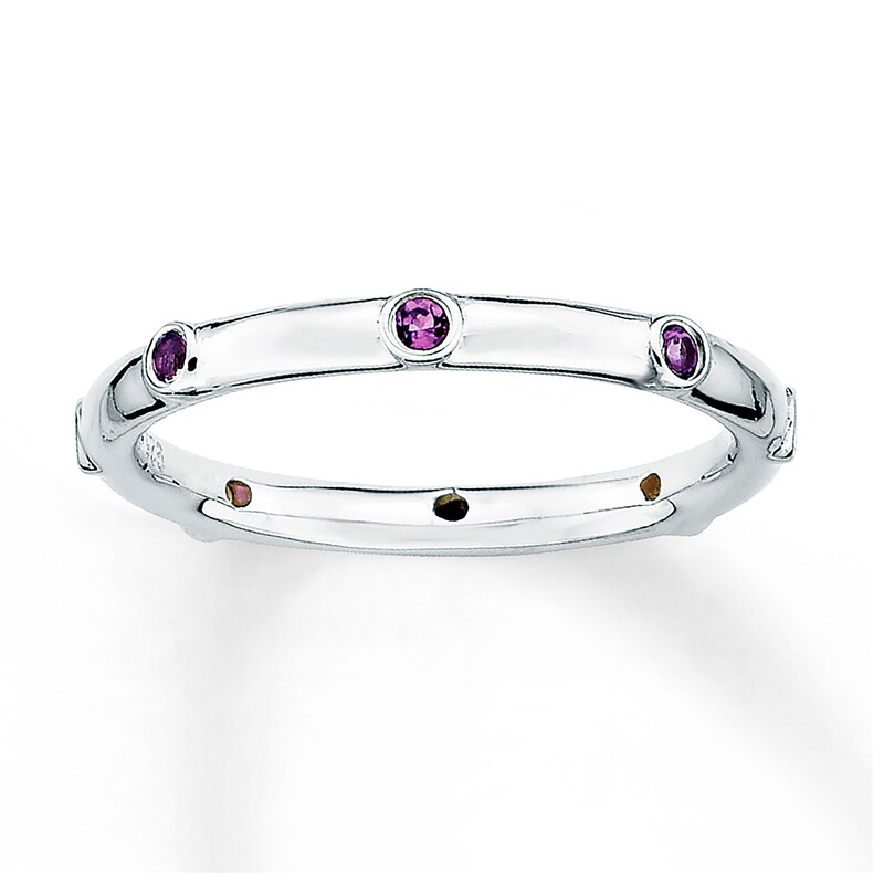 Stackable Amethyst Ring Sterling Silver