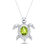 Thumbnail Image 1 of Peridot Turtle Necklace Sterling Silver