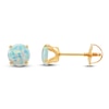 Thumbnail Image 1 of Children's Stud Earrings Lab-Created Opal 14K Yellow Gold