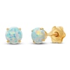 Thumbnail Image 1 of Children's Stud Earrings Lab-Created Opal 14K Yellow Gold