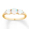 Thumbnail Image 0 of Lab-Created Opal Diamond Accents 10K Yellow Gold Ring