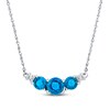 Thumbnail Image 1 of Blue Topaz Necklace Diamond Accents 10K White Gold
