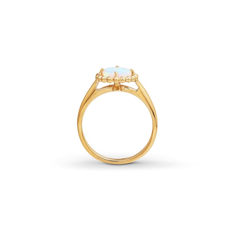Main Image 2 of Lab-Created Opal Ring 10K Yellow Gold