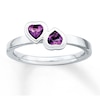 Stackable Heart Ring Amethysts Sterling Silver