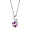 Thumbnail Image 1 of Amethyst Necklace Lab-Created Sapphires Sterling Silver