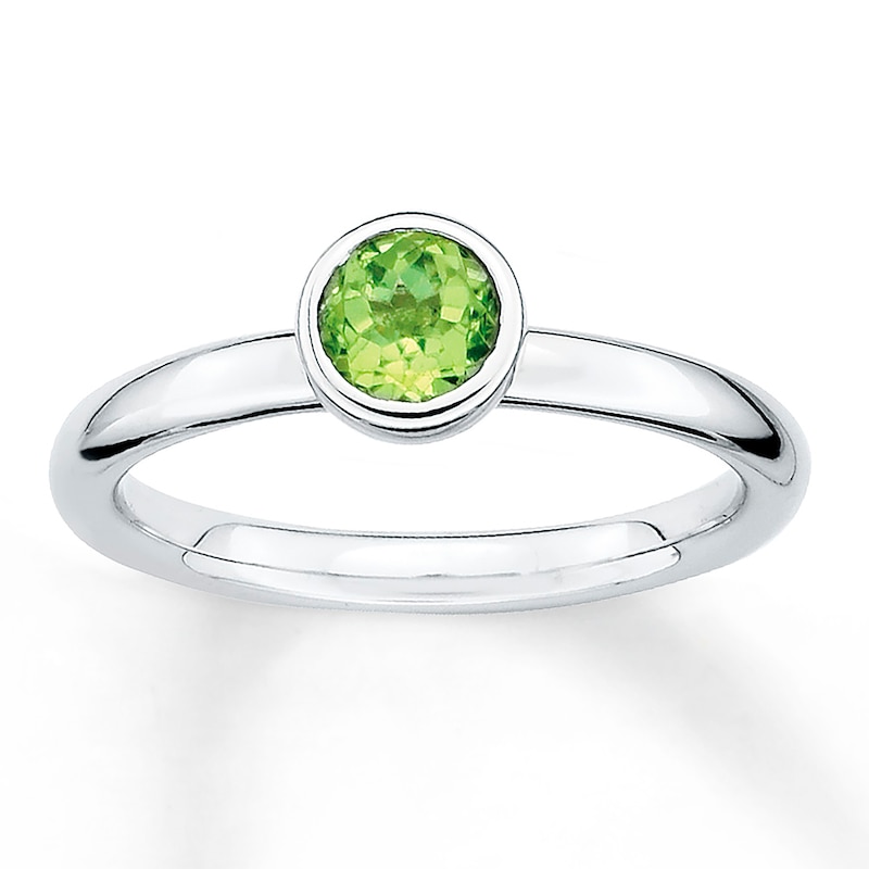 Stackable Peridot Ring Sterling Silver