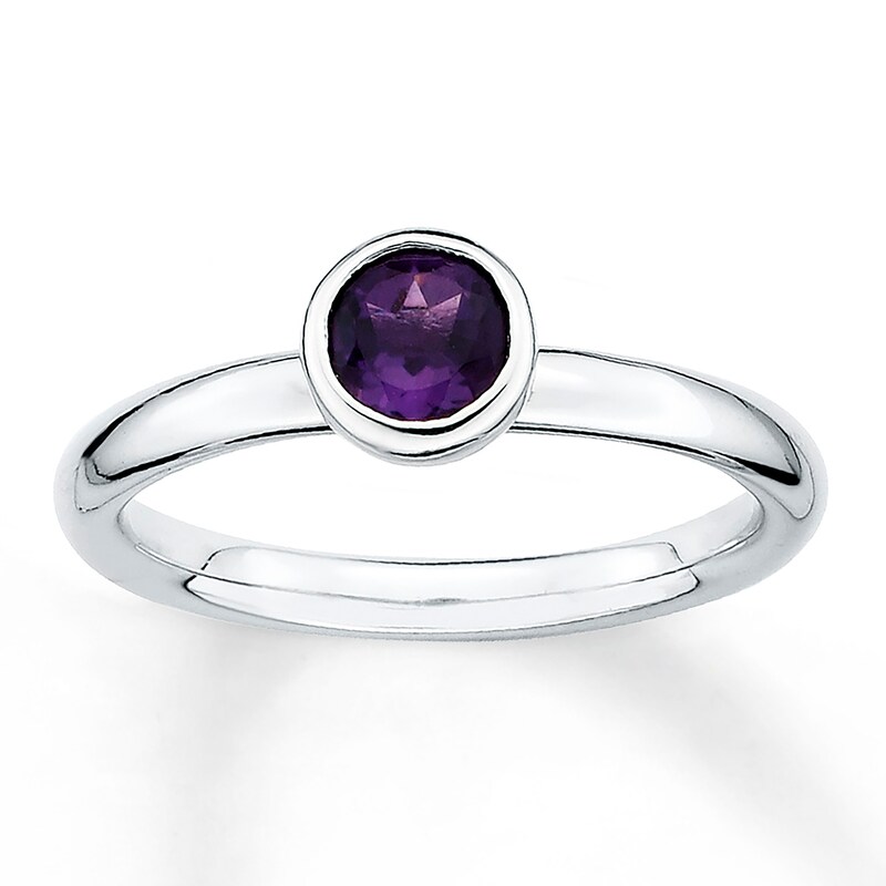 Stackable Amethyst Ring Sterling Silver