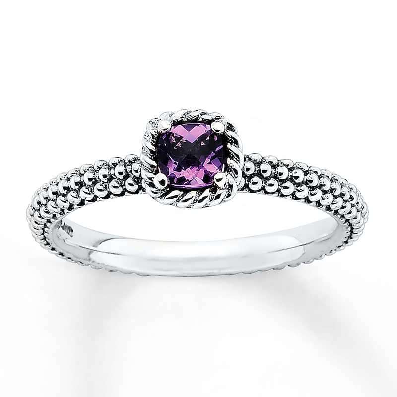 Stackable Amethyst Ring Sterling Silver