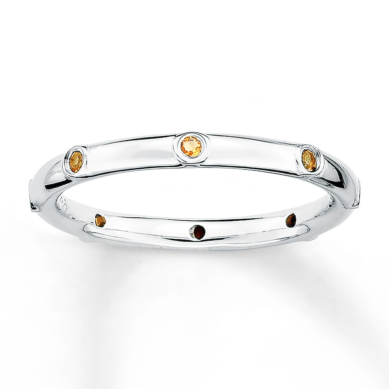 Stackable Citrine Ring Sterling Silver