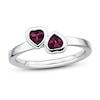 Stackable Heart Ring Rhodolite Garnets Sterling Silver