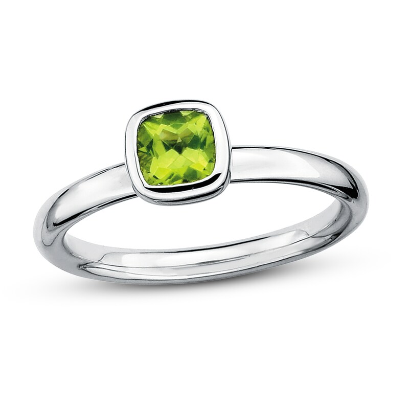 Stackable Peridot Ring Sterling Silver