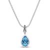 Thumbnail Image 1 of Wheat Design Pendant Necklace Swiss Blue Topaz/Diamond Accents Sterling Silver