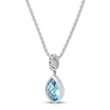 Thumbnail Image 2 of Wheat Design Pendant Necklace Swiss Blue Topaz/Diamond Accents Sterling Silver