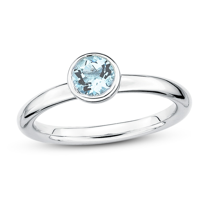 Main Image 1 of Stackable Aquamarine Ring Sterling Silver