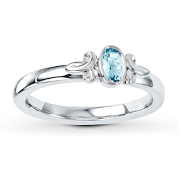 Stackable Ring Aquamarine Sterling Silver