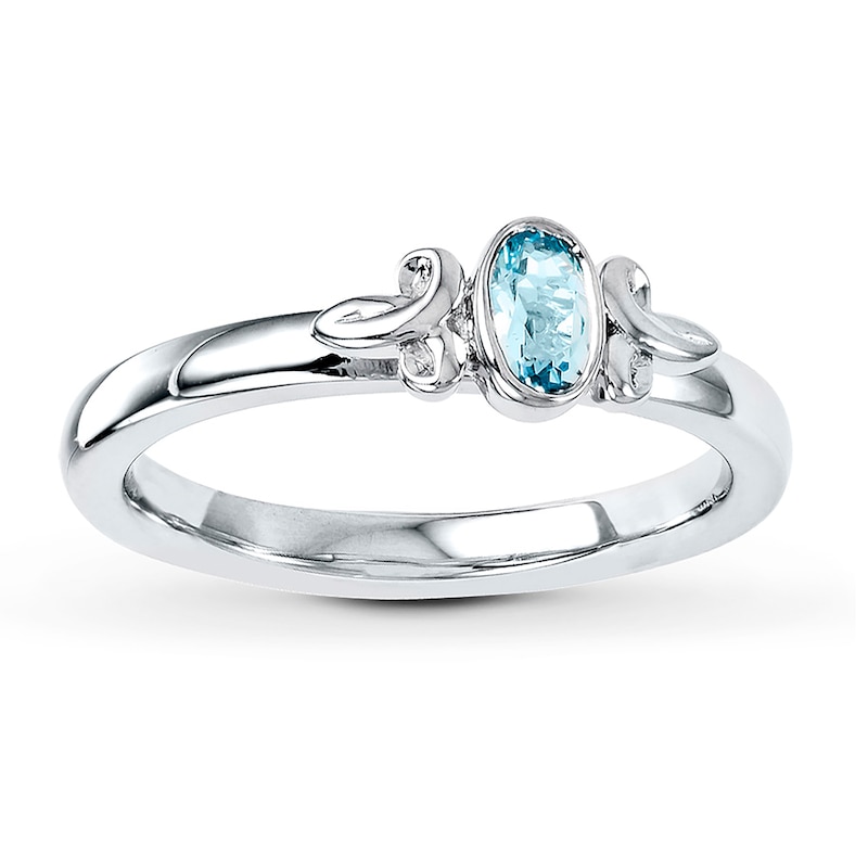 Main Image 1 of Stackable Ring Aquamarine Sterling Silver