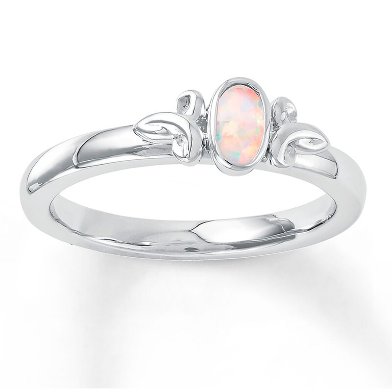 Stackable Ring Lab-Created Opal Sterling Silver