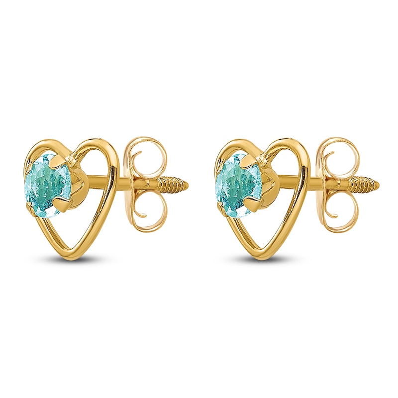 Main Image 2 of Aquamarine Earrings 14K Yellow Gold