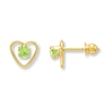 Thumbnail Image 1 of Children's Peridot Earrings 14K Yellow Gold
