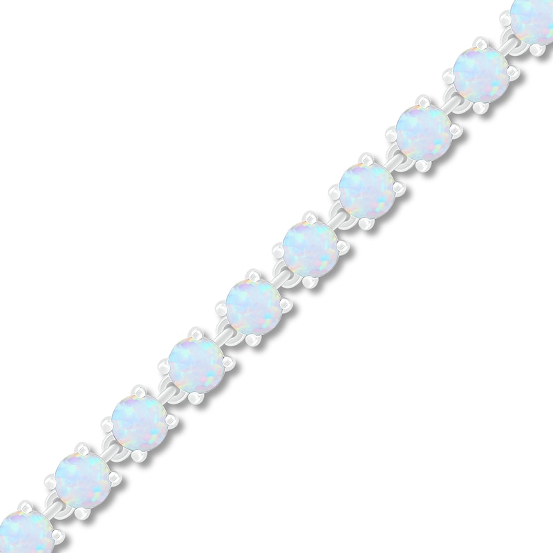 Main Image 1 of Lab-created Opal Tennis Bracelet Sterling Silver