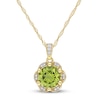 Thumbnail Image 1 of Natural Peridot Necklace 1/20 ct tw Diamonds 14K Yellow Gold