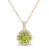 Thumbnail Image 0 of Natural Peridot Necklace 1/20 ct tw Diamonds 14K Yellow Gold