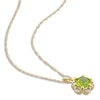 Thumbnail Image 2 of Natural Peridot Necklace 1/20 ct tw Diamonds 14K Yellow Gold